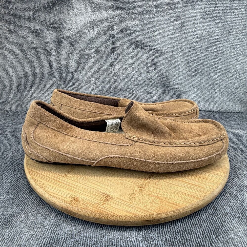 UGG Slippers Shoes Mens Size 12 Brown Suede Shearling Lined Moccasin 1003419